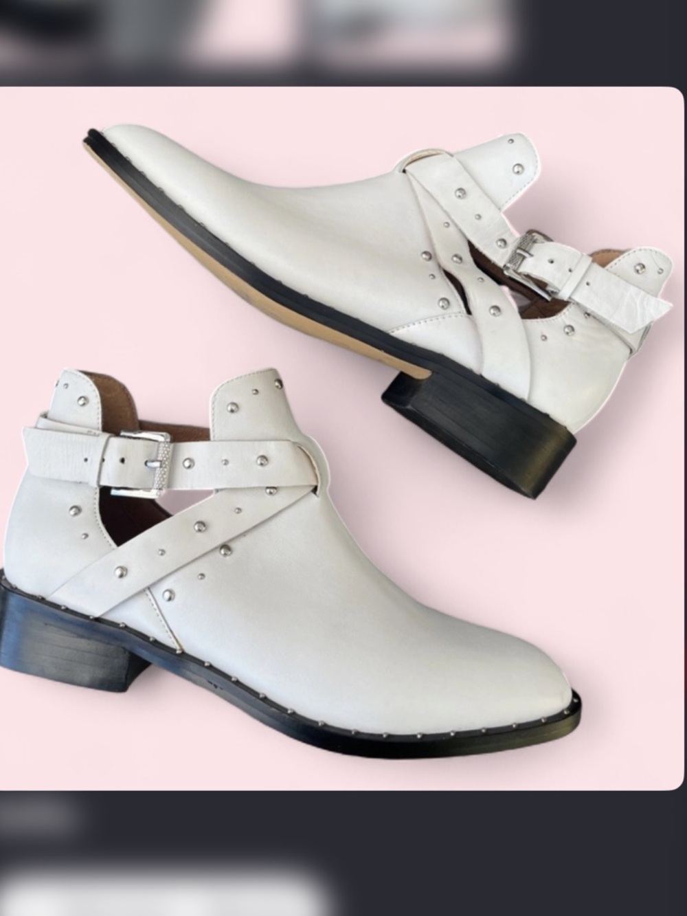 Halogen Hailey White Silver Cut Out Ankle Booties Size 8